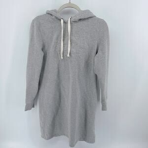 Roots embroidered logo hooded long line long sleeve sweatshirt dress sz S